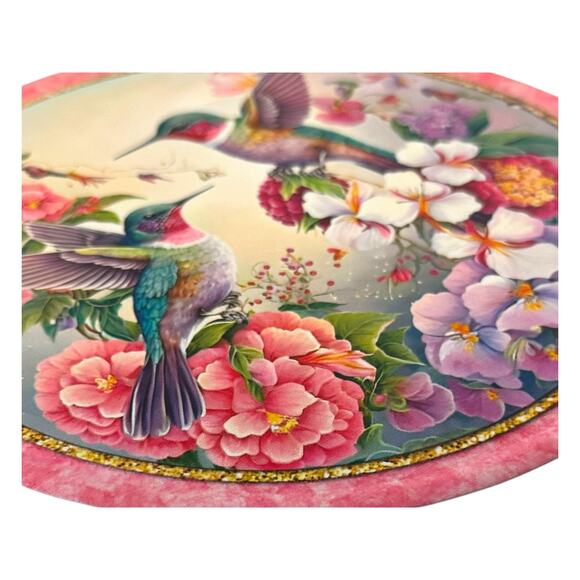 8” Metal Hummingbird and Floral Metal Sign – Perfect for Wreaths, Home Decor - Picture 2 of 3